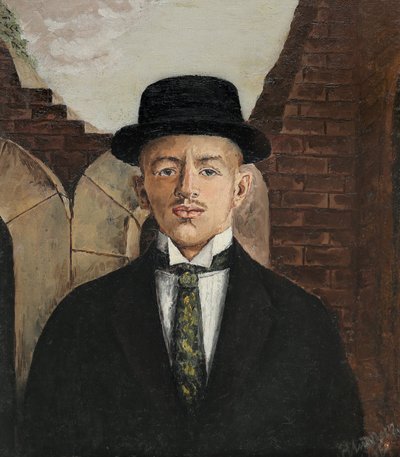 Portrét básníka Vasilije Kamenského 1884-1961 v cylindru, 1917 od Eduard Gustavovich Shiman