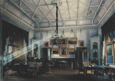 Modrá studie císaře Alexandra II. (1818-81) ve Farm Palace, 1860 (wc na papíře) od Eduard Hau