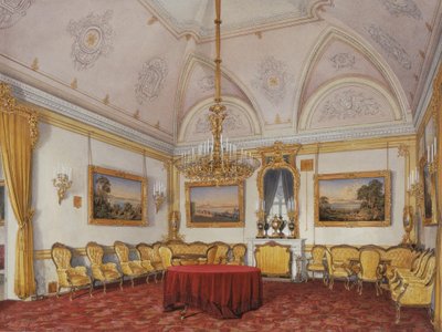 Interiéry Zimního paláce. Třetí rezervovaný byt. Přijímací pokoj, 1872 od Eduard Hau