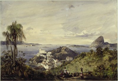 Záliv v Rio de Janeiru s horou Corcovado od Eduard Hildebrandt
