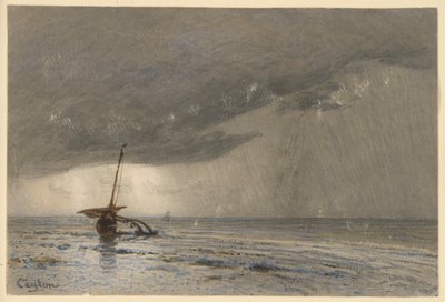 Bouře na pobřeží Cejlonu od Eduard Hildebrandt