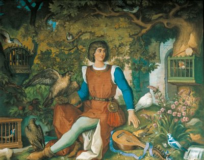 Portrét Walthera von der Vogelweide, z Tannhauser ságy (olej na plátně) od Eduard Ille