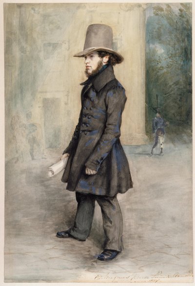 Německy: Adolph von Menzel s biedermeierovským kloboukem od Eduard Magnus
