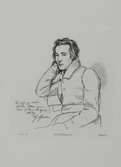 Portrét básníka Heinricha Heineho 1797-1856 Po Franzi Kuglerovi z let 1829, 1854 od Eduard Mandel