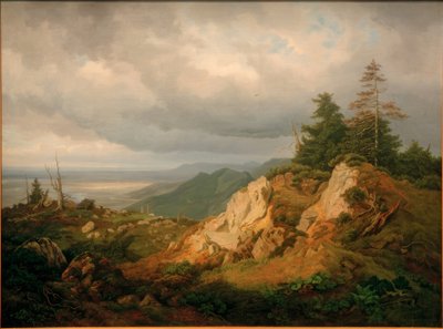 Na Hohe Kampe s výhledem na jezero Chiemsee od Eduard Schleich der Ältere