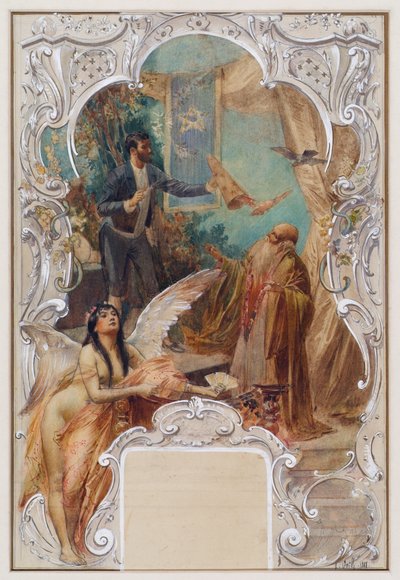 Kouzelník (návrh pro nástěnnou malbu ve Varieté Ronacher, Vídeň) od Eduard Veith