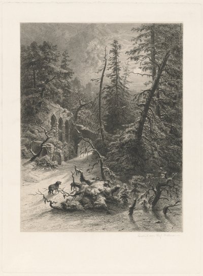 Zima od Eduard Willmann, after Julius Mařák