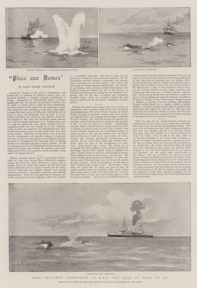 HMS Crescent, pod velením HRH vévody z Yorku, na moři od Eduardo de Martino
