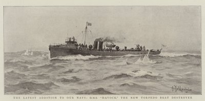 Nejnovější přírůstek do našeho námořnictva, HMS Havock, nový torpédový torpédoborec od Eduardo de Martino