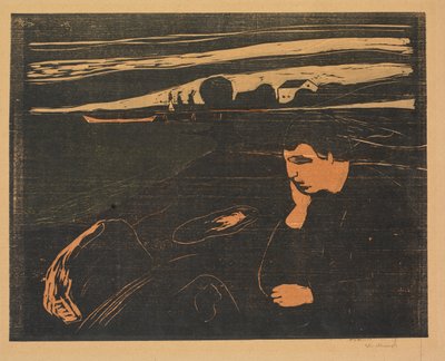 Večer. U pláže (melancholie) od Edvard Munch