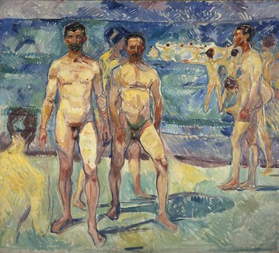 Koupání muži od Edvard Munch