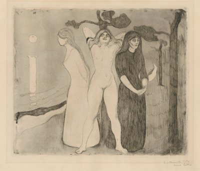 Žena II (Sfinga; žena ve třech fázích) od Edvard Munch