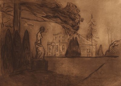 Zahrada v noci. 1902 od Edvard Munch
