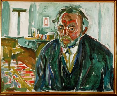 Edvard Munch, autoportrét po španělské chřipce (olej na plátně) od Edvard Munch