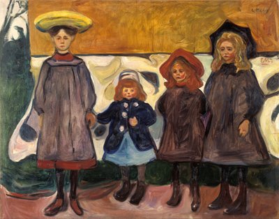 Čtyři dívky v Åsgårdstrand od Edvard Munch