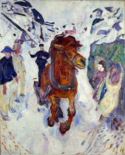 Obraz Horse Cval od Edvarda Muncha (1863-1944) 1910-1912 Rozm. 148x119,5 cm Oslo, Munchovo muzeum městských uměleckých sbírek (Musee Munch) od Edvard Munch