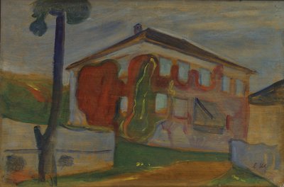 Dům s Red Virginia Creeper, cca 1900 (olej na palubě) od Edvard Munch