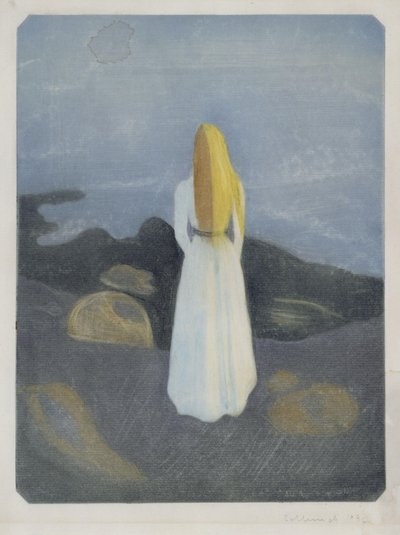 Mladá žena na pláži (Osamělá) od Edvard Munch