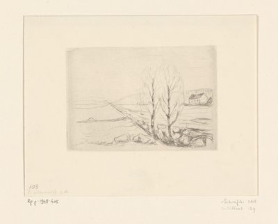 Krajina s domem Norská krajina (původní název) od Edvard Munch