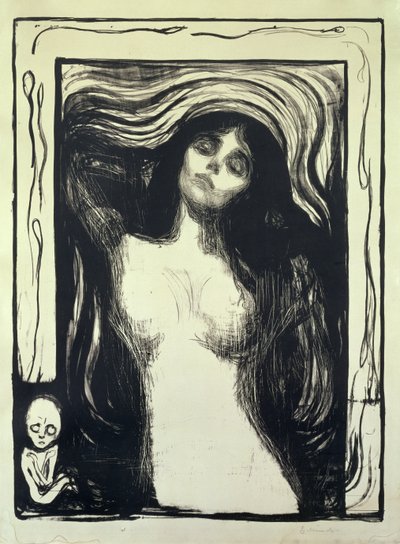 Madonna, milující žena (dřevořez) od Edvard Munch