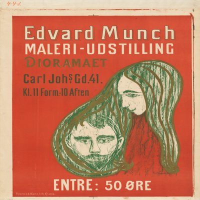 Männerkopf im Frauenhaar od Edvard Munch