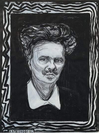 Portrét Strindberg; Portrát Strindberg od Edvard Munch