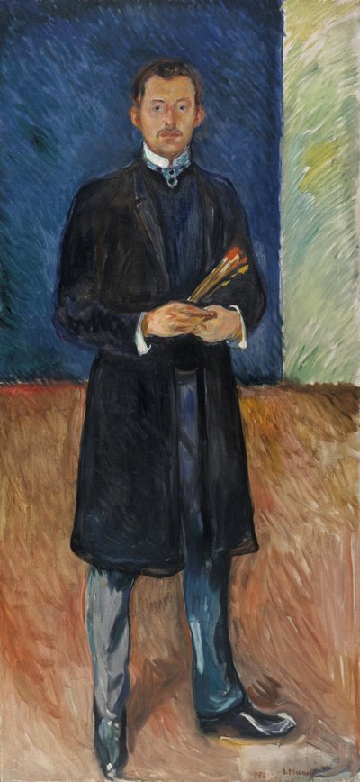 Autoportrét s kartáči od Edvard Munch