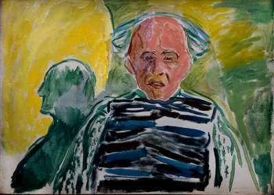 Autoportrét v pruhovaném svetru od Edvard Munch