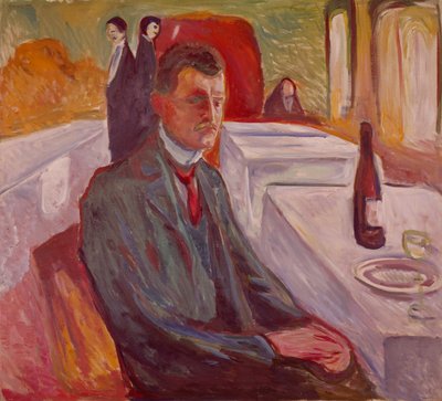 Autoportrét s vínem (malba) od Edvard Munch