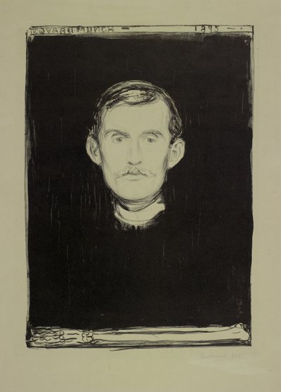 Autoportrét, 1895 od Edvard Munch