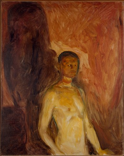 Autoportrét v pekle Malba Edvarda Muncha (1863-1944) cca 1895. Slunce. 81,5 x 65,5 cm Oslo, Munchovo muzeum městských uměleckých sbírek (Musee Munch) od Edvard Munch