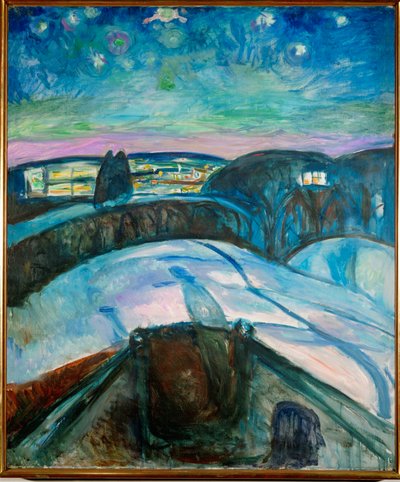 Hvězdná noc (olej na plátně) od Edvard Munch
