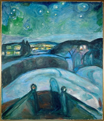 Hvězdná noc, Ekely (malba na plátně) od Edvard Munch