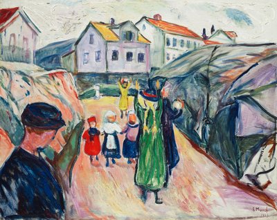 Ulice v Kragero (Gate i Kragero); Dorfstrasse Kragero (Brána i Kragero) od Edvard Munch