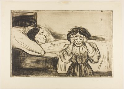 Mrtvá matka a její dítě od Edvard Munch