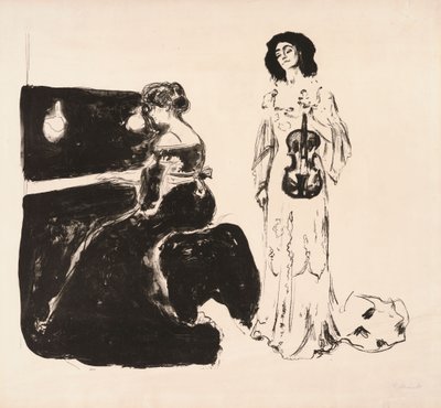 Houslový koncert (Eva Mudocci a Bella Edvards) od Edvard Munch