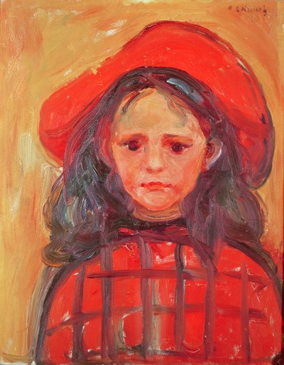 Mladá dívka v červeném klobouku od Edvard Munch