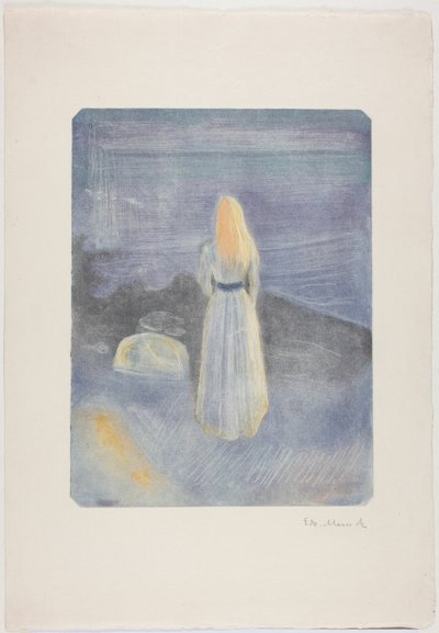 Mladá žena na pláži od Edvard Munch