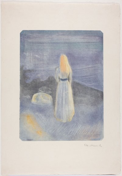Mladá žena na pláži od Edvard Munch