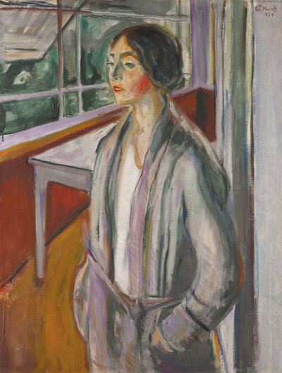 Mladá žena na verandě od Edvard Munch