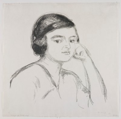 Mladá žena s rukou na tváři od Edvard Munch