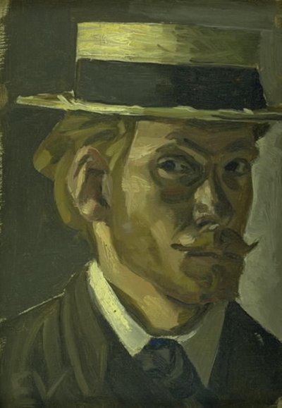 Autoportrét se slaměným kloboukem od Edvard Weie