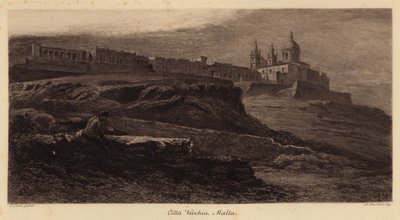 Staré město, Malta (rytina) od Edward (after) Lear