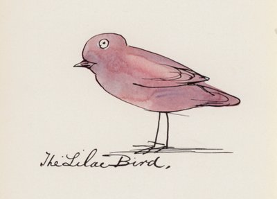 Edward Lear, The Bird Book: The Lilac Bird (barevné lito) od Edward (after) Lear