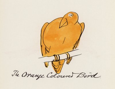 Edward Lear, The Bird Book: The Orange Colored Bird (color litho) od Edward (after) Lear
