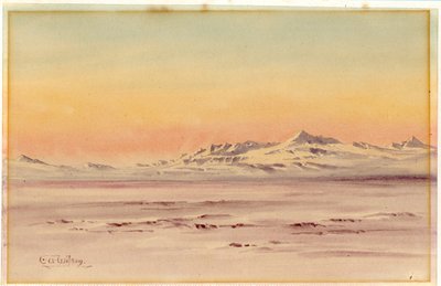 Antarktická pobřežní scéna, 1901-04 (wc na papíře) od Edward Adrian Wilson