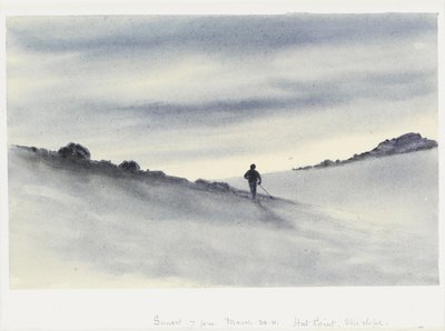 Západ slunce, 19 hodin, 30. března 11, Hut Point, sjezdovka, 1911 od Edward Adrian Wilson
