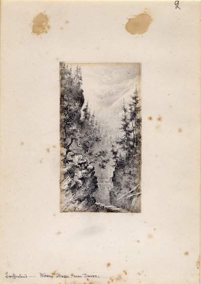 Wiesen Strasse u Davosu, Švýcarsko, 1898-99 od Edward Adrian Wilson