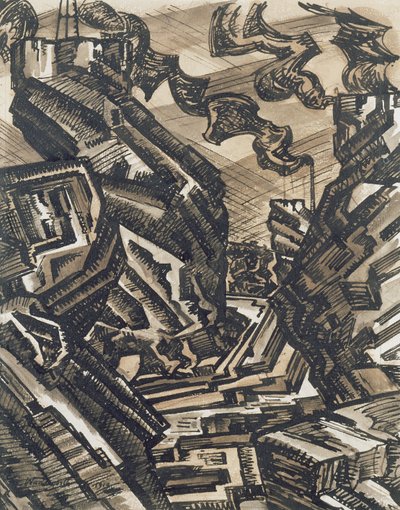 Černá země kresba: Steel Works od Edward Alexander Wadsworth