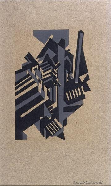 Bradford: View of a Town, c.1914 (dřevořez) (viz také 155399) od Edward Alexander Wadsworth